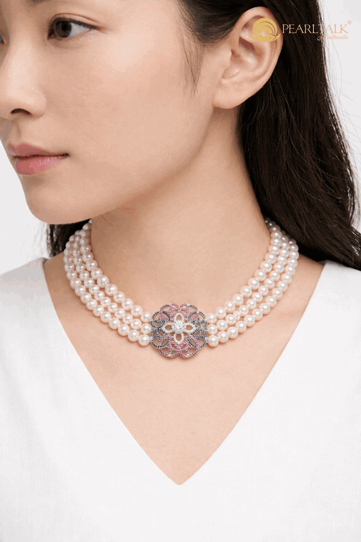CHUỖI NGỌC TRAI DIANA CHOKER MÀU TRẮNG